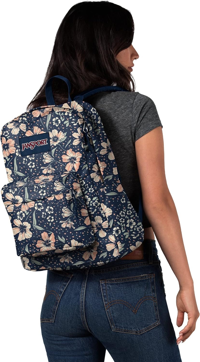 image:imageJanSport SuperBreak One Backpack Durable Lightweight Bag with 1 Main Compartment Front Utility Pocket with Builtin Organizer Premium Backpack Pastel PetalsFields of Paradise