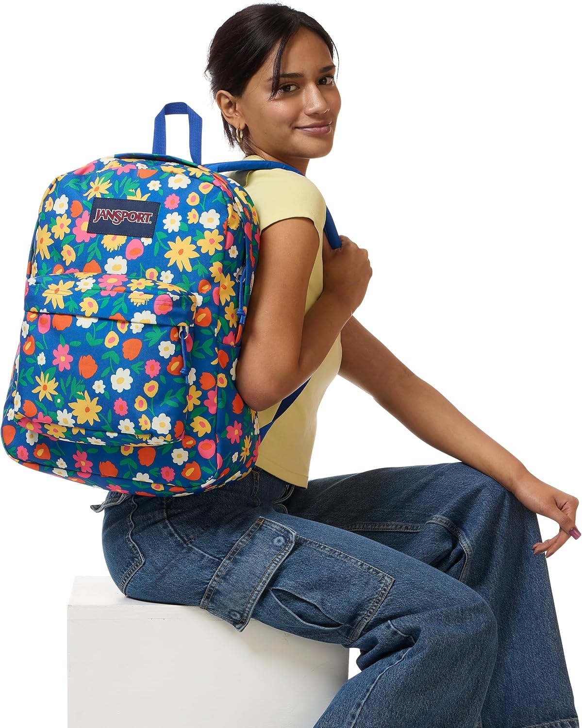 image:imageJanSport SuperBreak One Backpack Durable Lightweight Bag with 1 Main Compartment Front Utility Pocket with Builtin Organizer Premium Backpack Pastel PetalsFlower Market