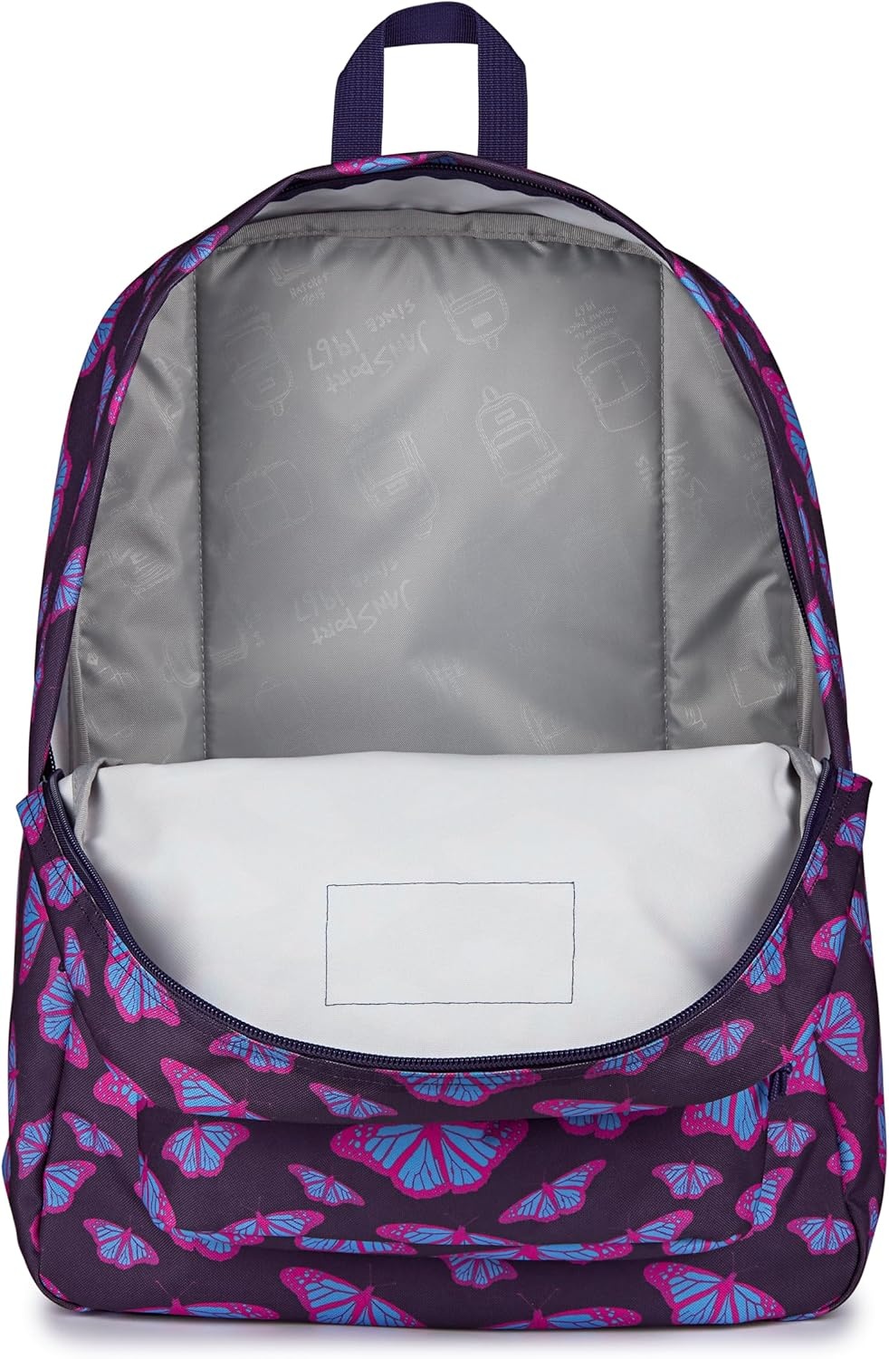 image:imageJanSport SuperBreak One Backpack Durable Lightweight Bag with 1 Main Compartment Front Utility Pocket with Builtin Organizer Premium Backpack Pastel PetalsFlutter By Purple