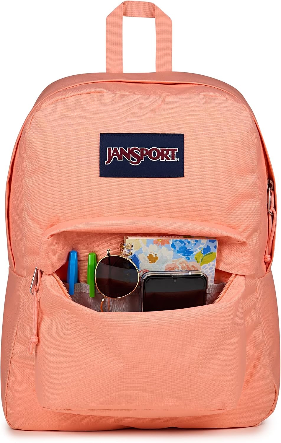 image:imageJanSport SuperBreak One Backpack Durable Lightweight Bag with 1 Main Compartment Front Utility Pocket with Builtin Organizer Premium Backpack Pastel PetalsPeach Bum