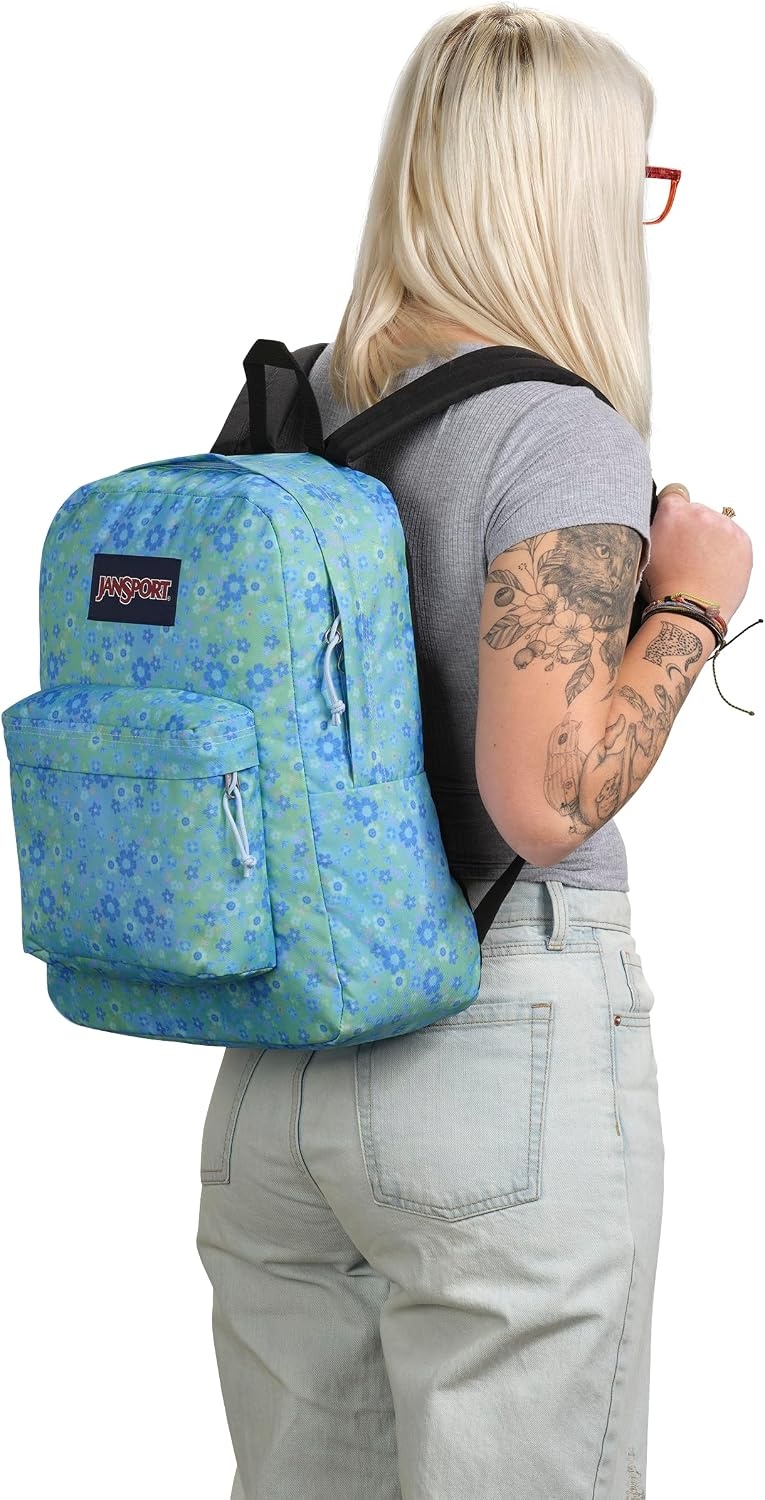image:imageJanSport SuperBreak One Backpack Durable Lightweight Bag with 1 Main Compartment Front Utility Pocket with Builtin Organizer Premium Backpack Pastel PetalsBaby Blossom Blue