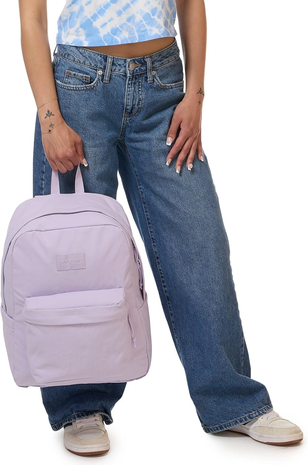 image:imageJanSport SuperBreak Plus Backpack with Padded 15inch Laptop Sleeve and Integrated Bottle Pocket Spacious and Durable Daypack for Work and Travel Butterfly BaddiePastel Lilac