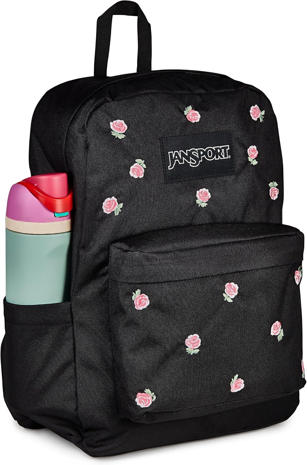 image:imageJanSport SuperBreak Plus Backpack with Padded 15inch Laptop Sleeve and Integrated Bottle Pocket Spacious and Durable Daypack for Work and Travel Butterfly BaddieJust a Rose Emb BlackPink IceGreen