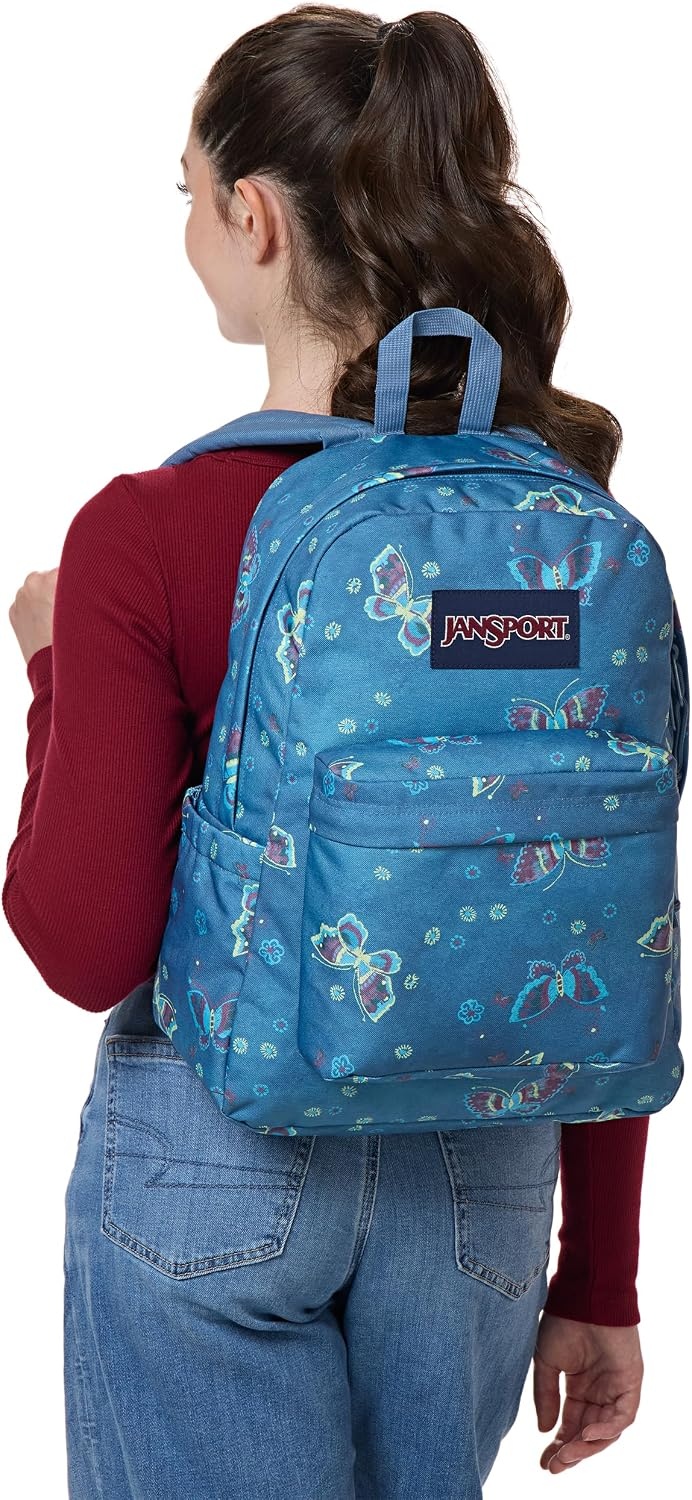 image:imageJanSport SuperBreak Plus Backpack with Padded 15inch Laptop Sleeve and Integrated Bottle Pocket Spacious and Durable Daypack for Work and Travel Butterfly BaddieButterfly Baddie