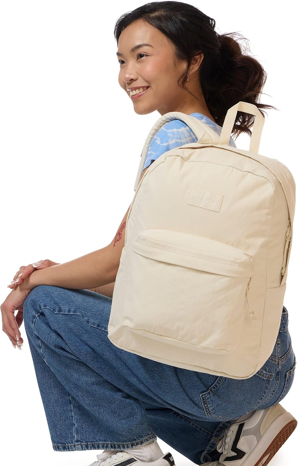 image:imageJanSport SuperBreak Plus Backpack with Padded 15inch Laptop Sleeve and Integrated Bottle Pocket Spacious and Durable Daypack for Work and Travel Butterfly BaddieMoon Flower