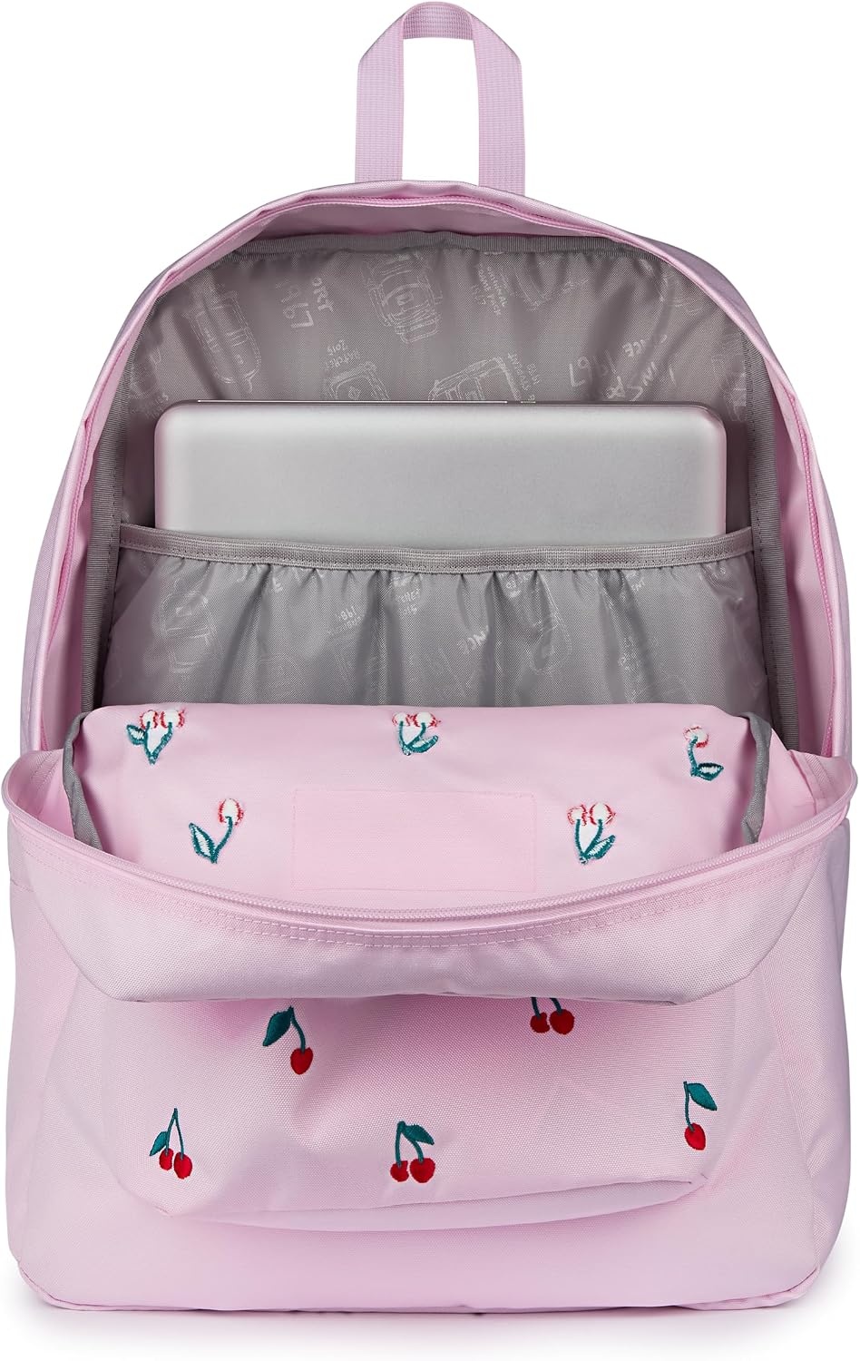 image:imageJanSport SuperBreak Plus Backpack with Padded 15inch Laptop Sleeve and Integrated Bottle Pocket Spacious and Durable Daypack for Work and Travel Butterfly BaddiePink Ice Cherry Emb