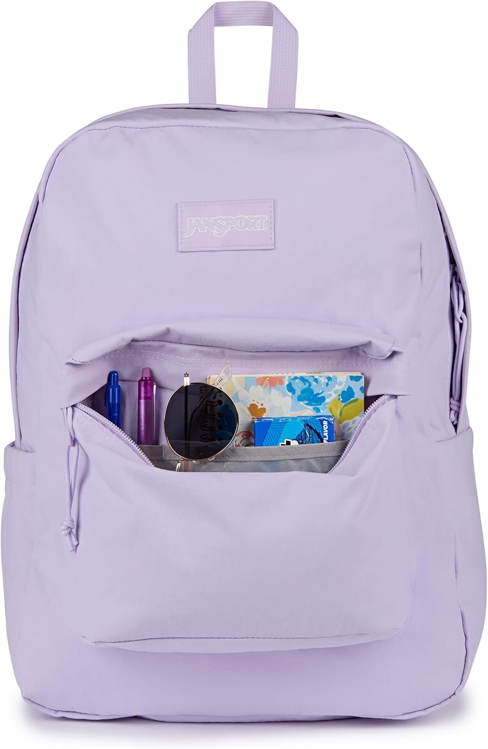 image:imageJanSport SuperBreak Plus Backpack with Padded 15inch Laptop Sleeve and Integrated Bottle Pocket Spacious and Durable Daypack for Work and Travel Butterfly BaddiePastel Lilac