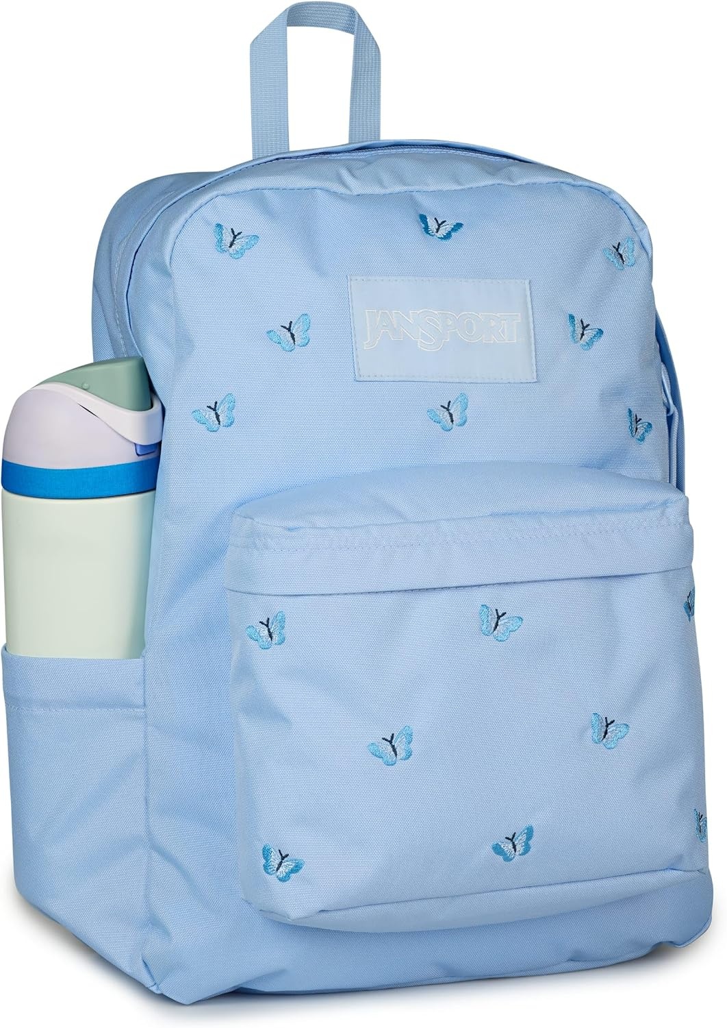 image:imageJanSport SuperBreak Plus Backpack with Padded 15inch Laptop Sleeve and Integrated Bottle Pocket Spacious and Durable Daypack for Work and Travel Butterfly BaddieTiny Butterflies HydrangeaMd Bl