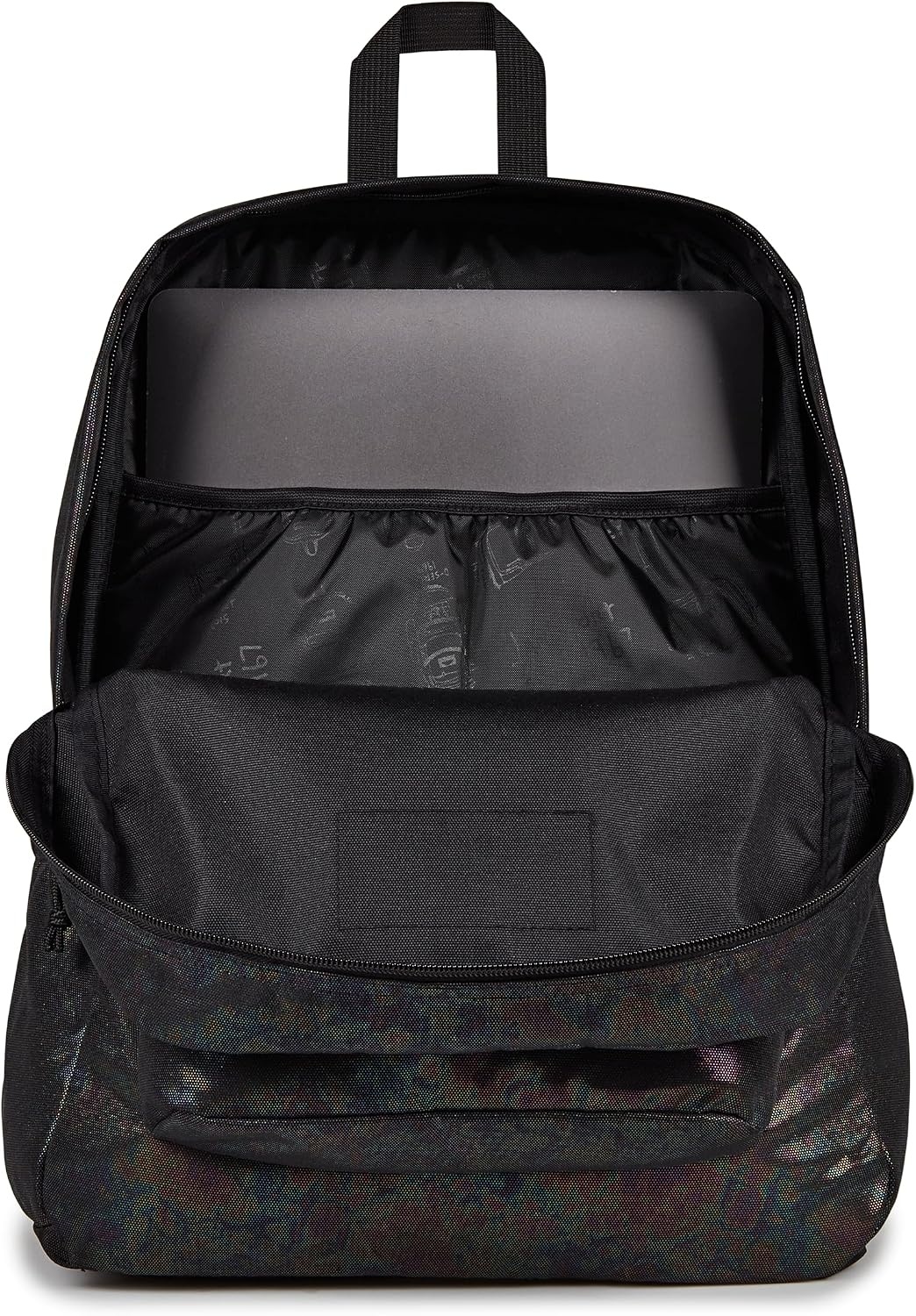 image:imageJanSport SuperBreak Plus Backpack with Padded 15inch Laptop Sleeve and Integrated Bottle Pocket Spacious and Durable Daypack for Work and Travel Butterfly BaddieOil Slick Black