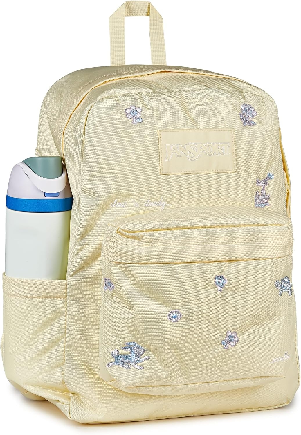 image:imageJanSport SuperBreak Plus Backpack with Padded 15inch Laptop Sleeve and Integrated Bottle Pocket Spacious and Durable Daypack for Work and Travel Butterfly BaddieSlow N Steady Emb Lemon IceBluePink