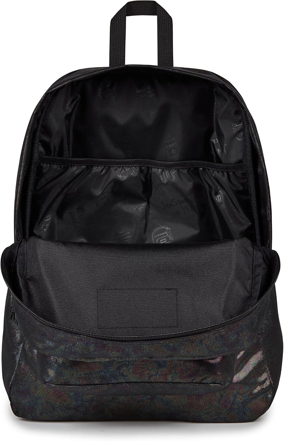image:imageJanSport SuperBreak Plus Backpack with Padded 15inch Laptop Sleeve and Integrated Bottle Pocket Spacious and Durable Daypack for Work and Travel Butterfly BaddieOil Slick Black