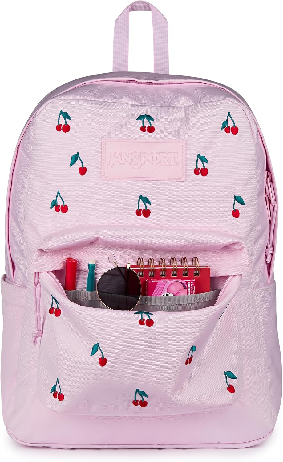 image:imageJanSport SuperBreak Plus Backpack with Padded 15inch Laptop Sleeve and Integrated Bottle Pocket Spacious and Durable Daypack for Work and Travel Butterfly BaddiePink Ice Cherry Emb