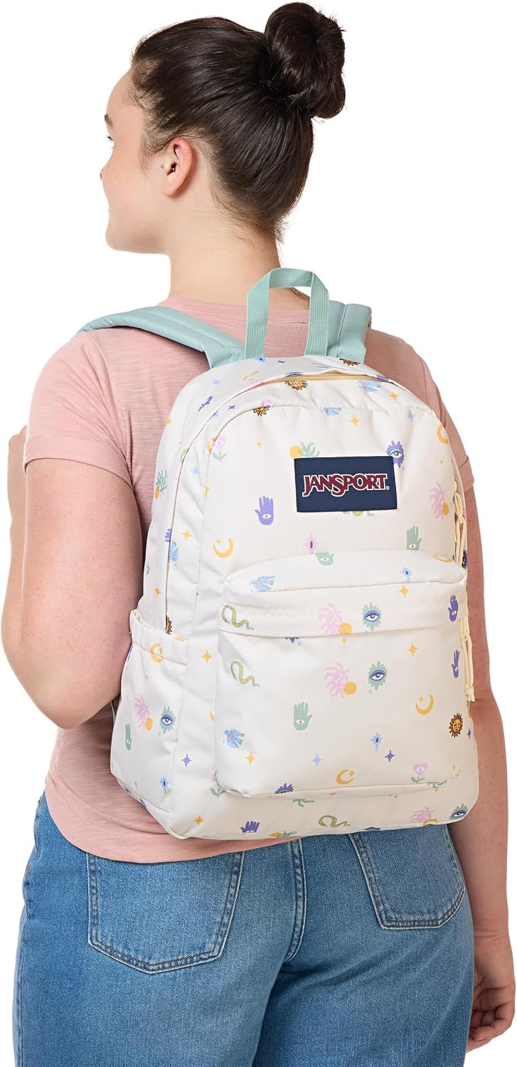 image:imageJanSport SuperBreak Plus Backpack with Padded 15inch Laptop Sleeve and Integrated Bottle Pocket Spacious and Durable Daypack for Work and Travel Pastel LilacSurreal Mirage Coconut