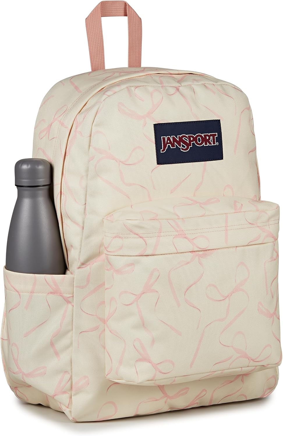 image:imageJanSport SuperBreak Plus Backpack with Padded 15inch Laptop Sleeve and Integrated Bottle Pocket Spacious and Durable Daypack for Work and Travel Pastel LilacRows of Bows
