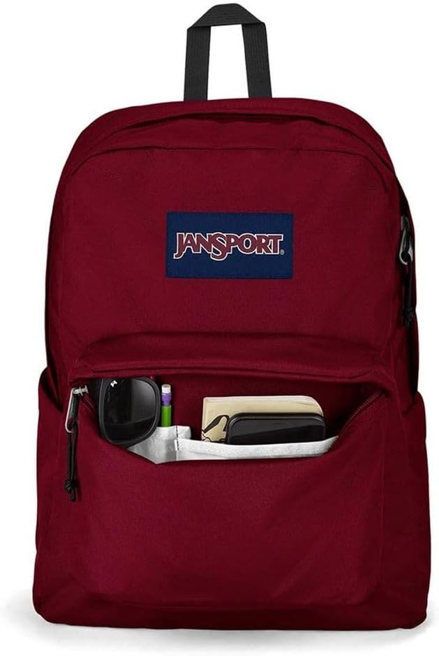 image:imageJanSport SuperBreak Plus Backpack with Padded 15inch Laptop Sleeve and Integrated Bottle Pocket Spacious and Durable Daypack for Work and Travel Pastel LilacRusset Red