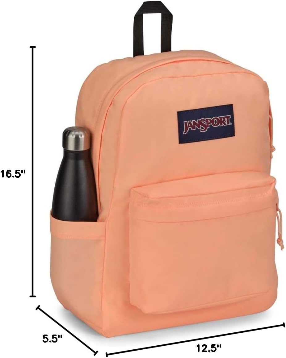 image:imageJanSport SuperBreak Plus Backpack with Padded 15inch Laptop Sleeve and Integrated Bottle Pocket Spacious and Durable Daypack for Work and Travel Pastel LilacPeach Neon