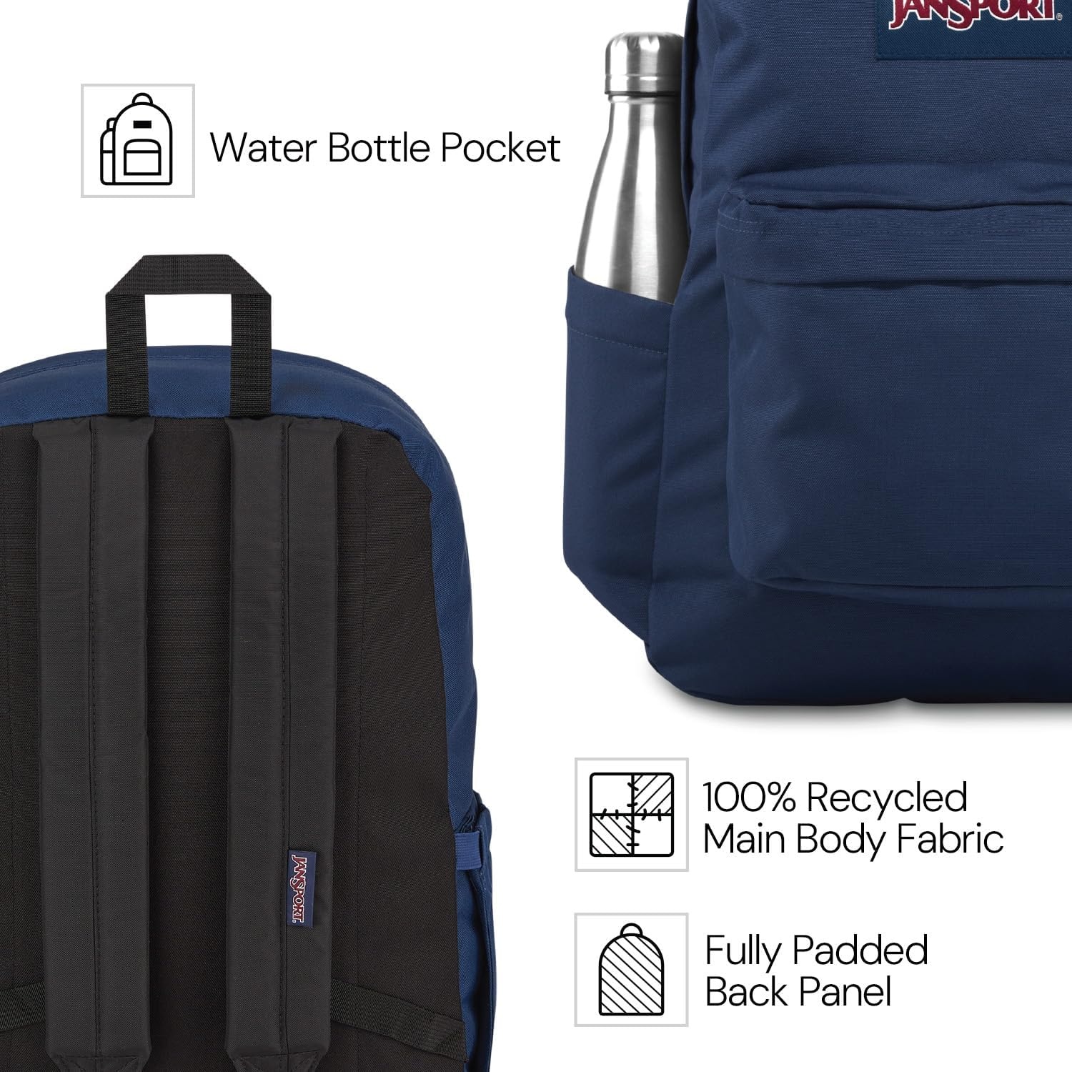 image:imageJanSport SuperBreak Plus Backpack with Padded 15inch Laptop Sleeve and Integrated Bottle Pocket Spacious and Durable Daypack for Work and Travel Pastel LilacSprayed Stars Pastel Lilac