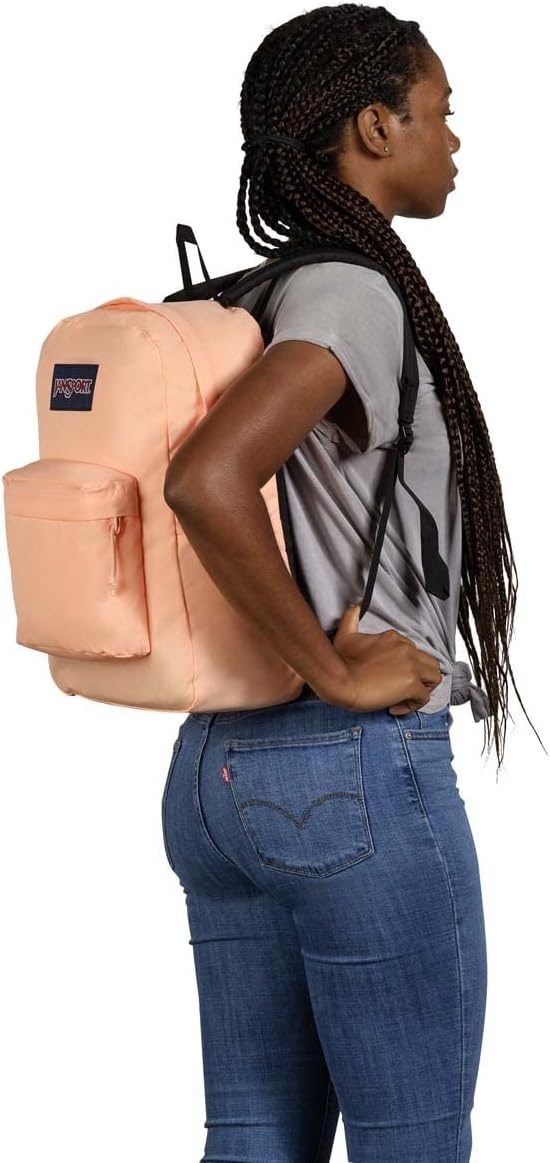 image:imageJanSport SuperBreak Plus Backpack with Padded 15inch Laptop Sleeve and Integrated Bottle Pocket Spacious and Durable Daypack for Work and Travel Pastel LilacPeach Neon