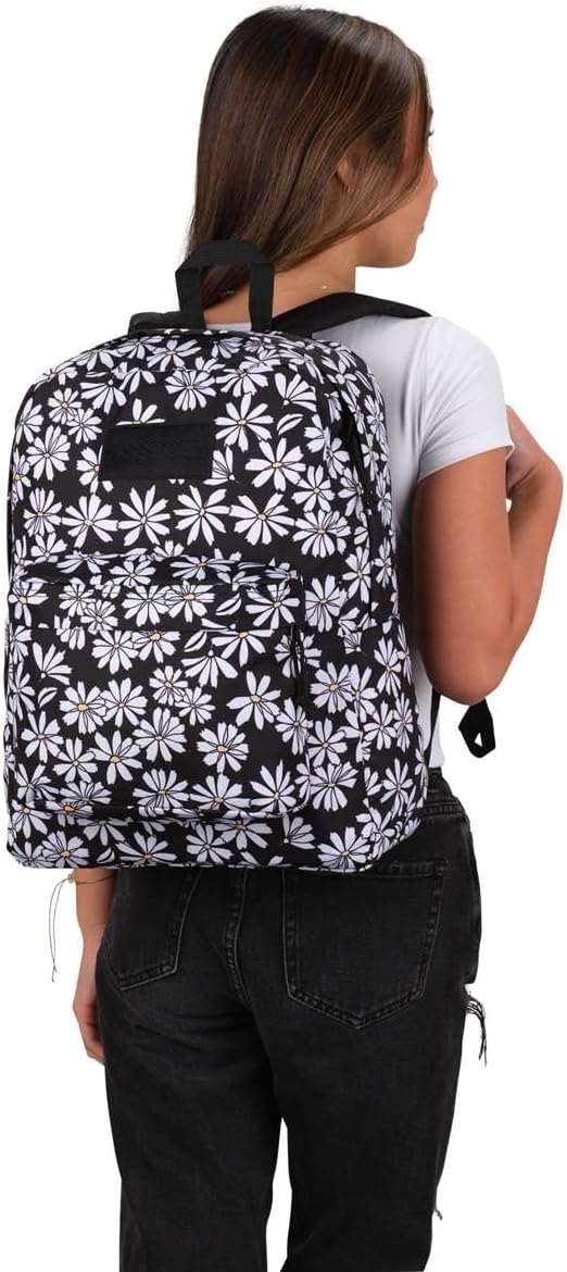 image:imageJanSport Superbreak Backpack Durable Lightweight Premium Backpack Red TapePunk Pansies Black