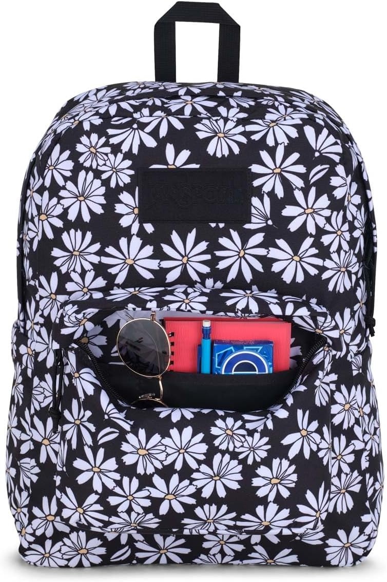 image:imageJanSport Superbreak Backpack Durable Lightweight Premium Backpack Red TapePunk Pansies Black
