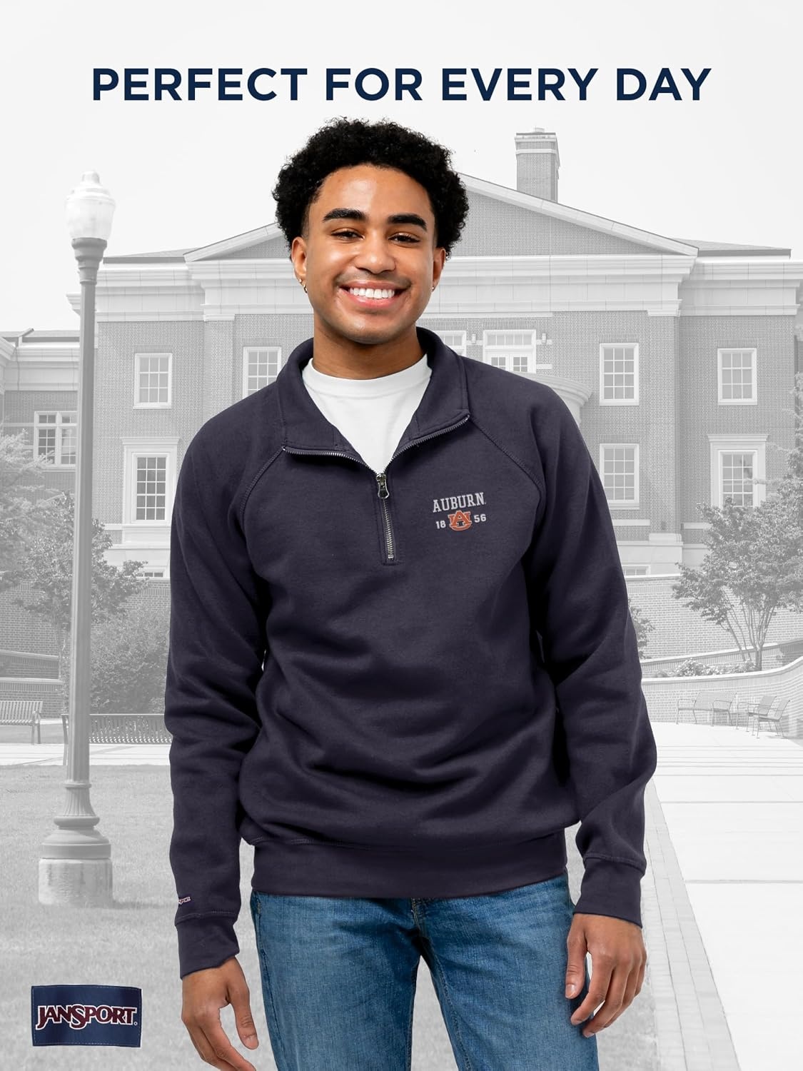 image:imageJanSport Unisex Adult NCAA Officially Licensed Rival Long Sleeve StandUp Collar Quarter Zip SweatshirtAuburn Tigers