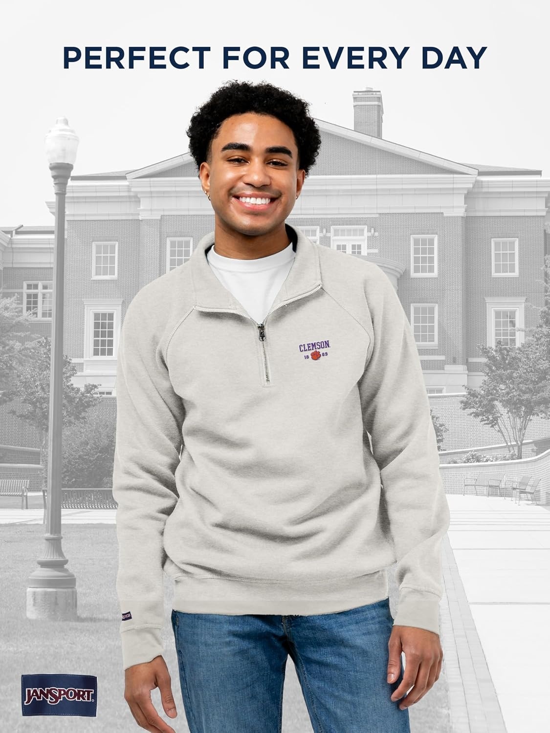 image:imageJanSport Unisex Adult NCAA Officially Licensed Rival Long Sleeve StandUp Collar Quarter Zip SweatshirtClemson Tigers