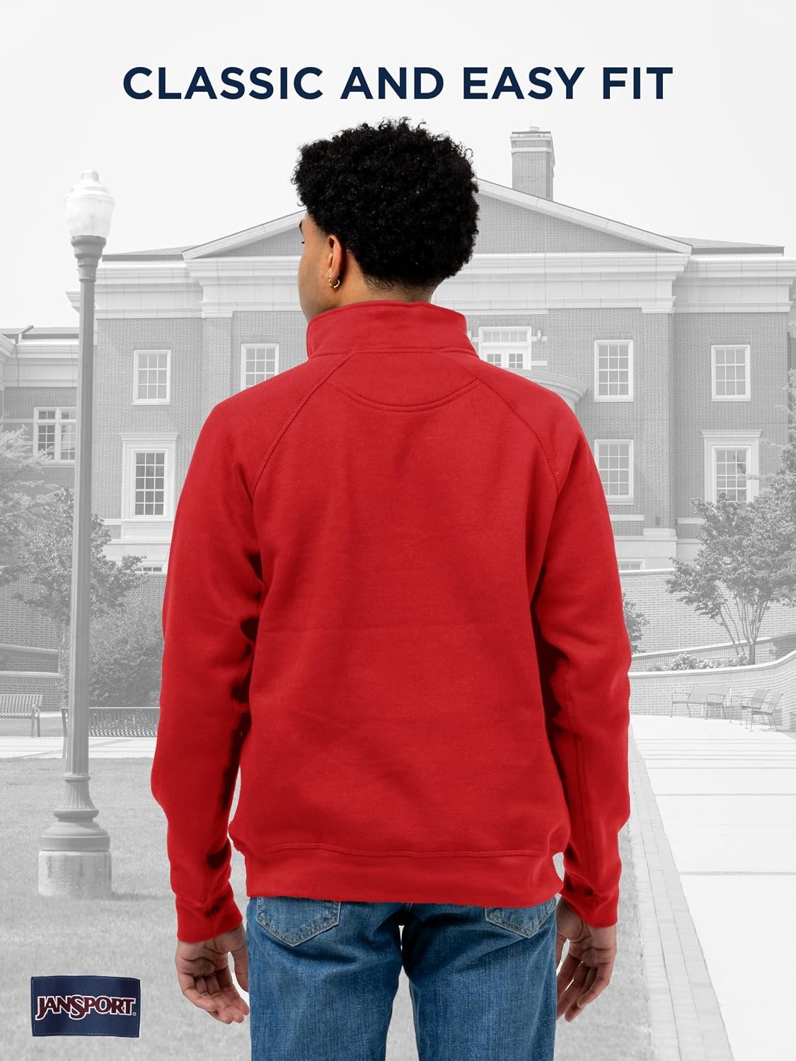 image:imageJanSport Unisex Adult NCAA Officially Licensed Rival Long Sleeve StandUp Collar Quarter Zip SweatshirtNebraska Cornhuskers