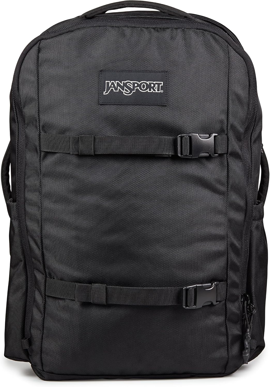 image:imageJanSport Venture Daypack Travel Pack With Large Main Compartment Padded Laptop Sleeve Dual Water Bottle Pockets and Attachment Buckles BlackBlack