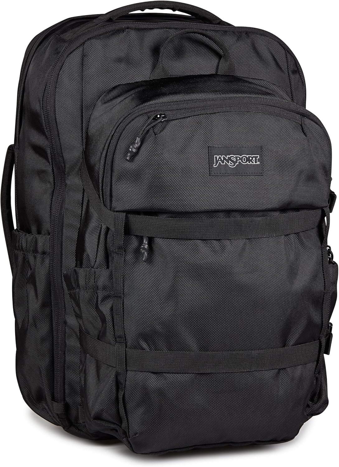 image:imageJanSport Venture Daypack Travel Pack With Large Main Compartment Padded Laptop Sleeve Dual Water Bottle Pockets and Attachment Buckles BlackBlack