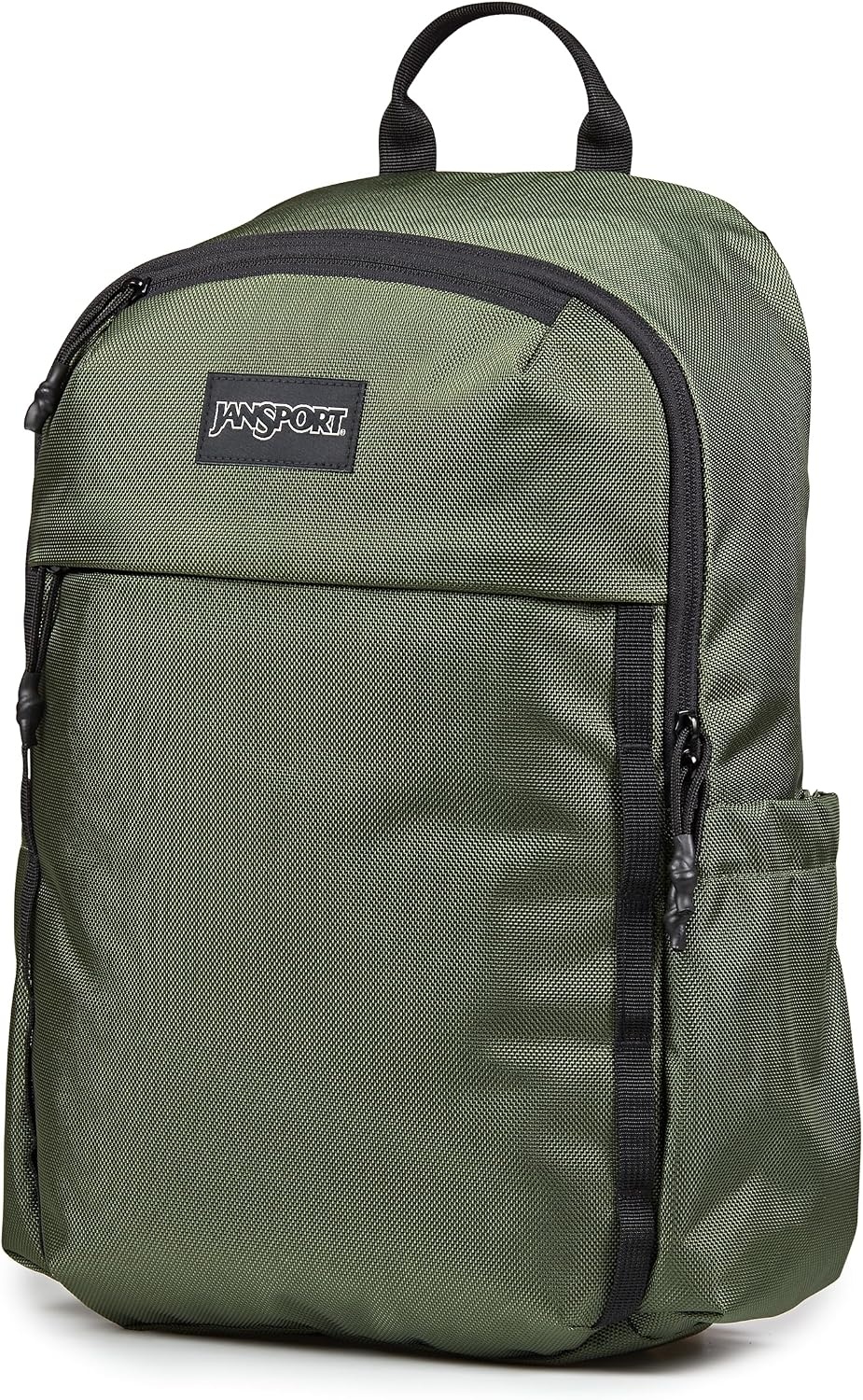 image:imageJanSport Venture Daypack Travel Pack With Large Main Compartment Padded Laptop Sleeve Dual Water Bottle Pockets and Attachment Buckles BlackCargo Green
