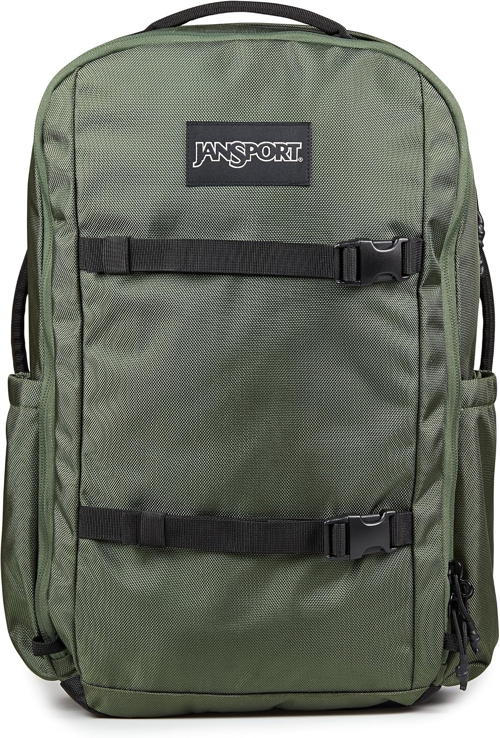 image:imageJanSport Venture Daypack Travel Pack With Large Main Compartment Padded Laptop Sleeve Dual Water Bottle Pockets and Attachment Buckles BlackCargo Green