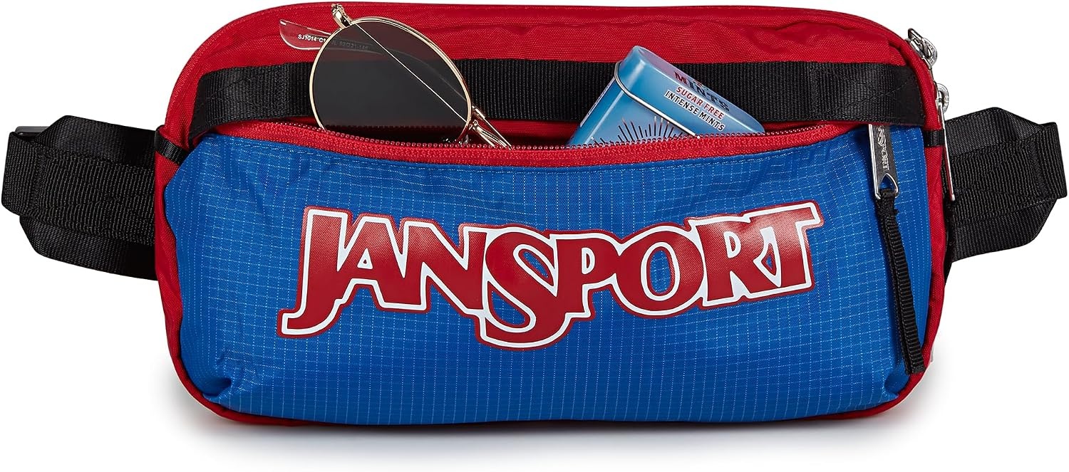 image:imageJanSport Washington Waistpack Fanny Pack Stylish Durable Waist Bag with Adjustable Belt Main Zippered Pocket Quick Stash PocketTravel EssentialsRed Tape