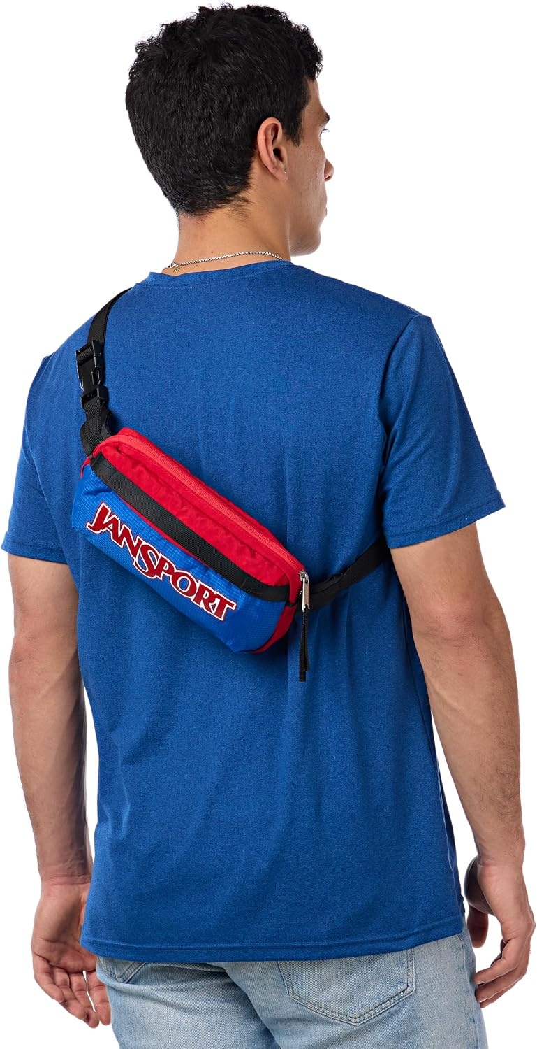 image:imageJanSport Washington Waistpack Fanny Pack Stylish Durable Waist Bag with Adjustable Belt Main Zippered Pocket Quick Stash PocketTravel EssentialsRed Tape