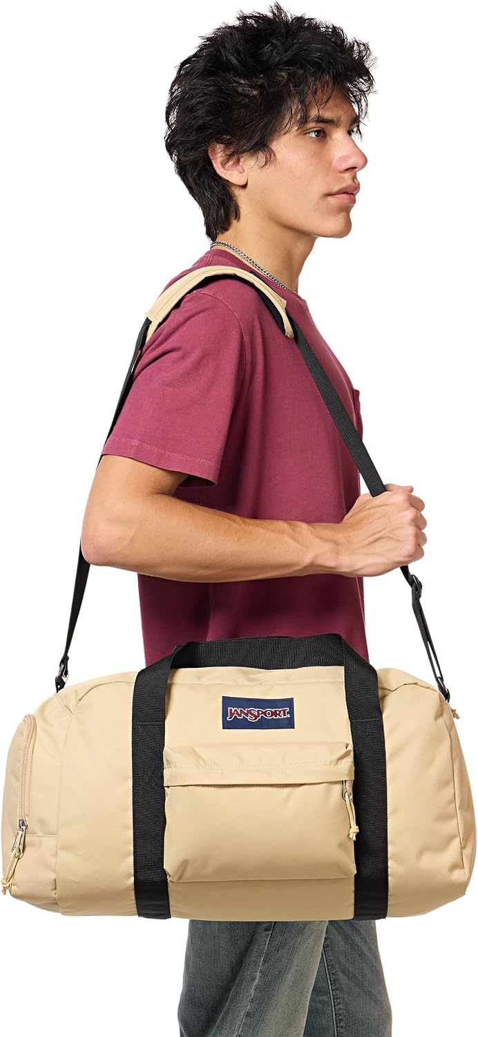 image:imageJanSport Weekender Medium Duffel Travel or Gym Bag Durable Weekender with Front Utility Pocket amp Side Grab Handles Cargo GreenTravertine