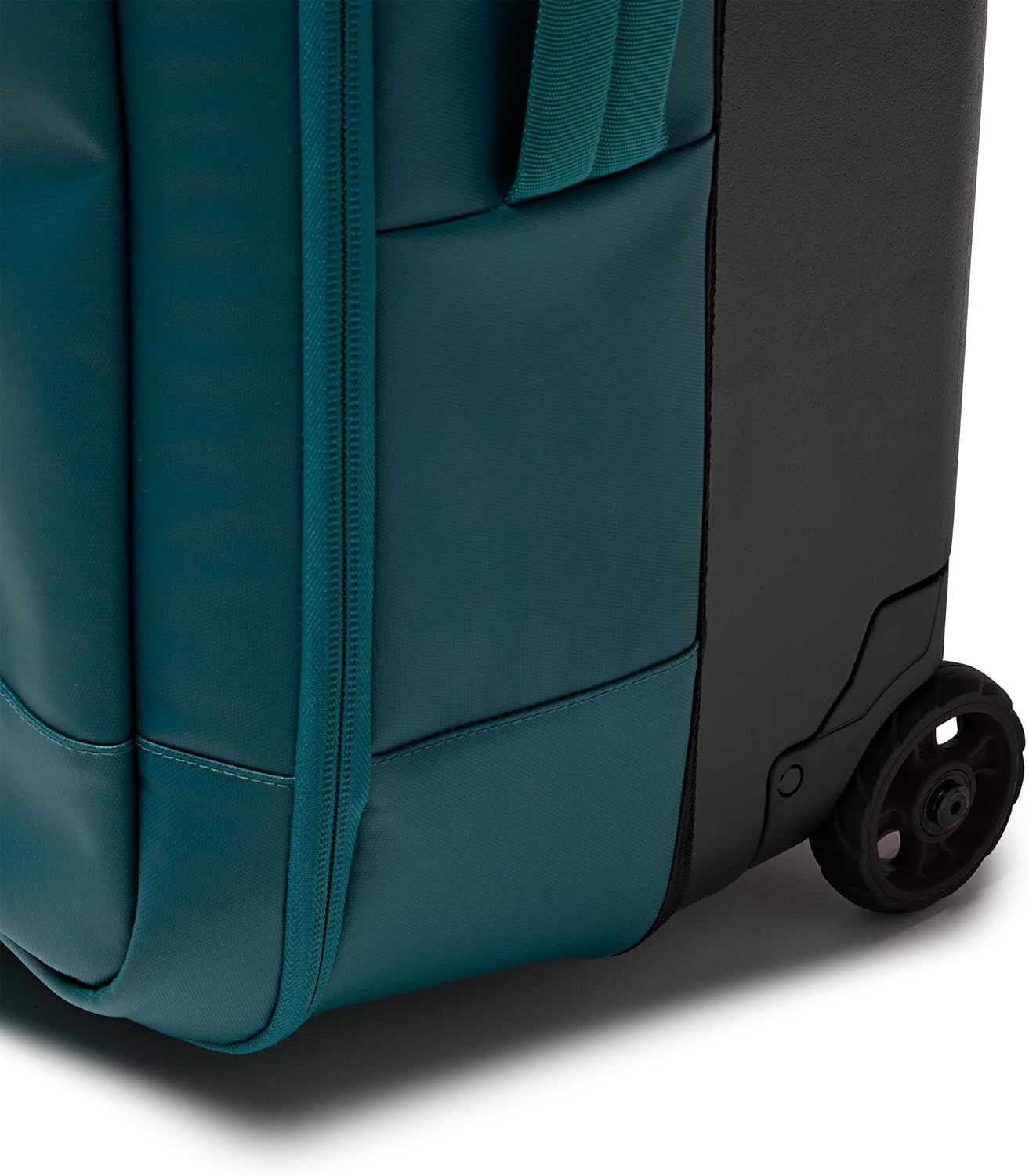image:imageJansport Good Latitude 95L Rolling Duffel Bag Checked Bag Heavy Duty Travel Suitcase with Wheels TSA Lock amp Polycarbonate Hard Shell Bottom Smokey GritEmerald Pool