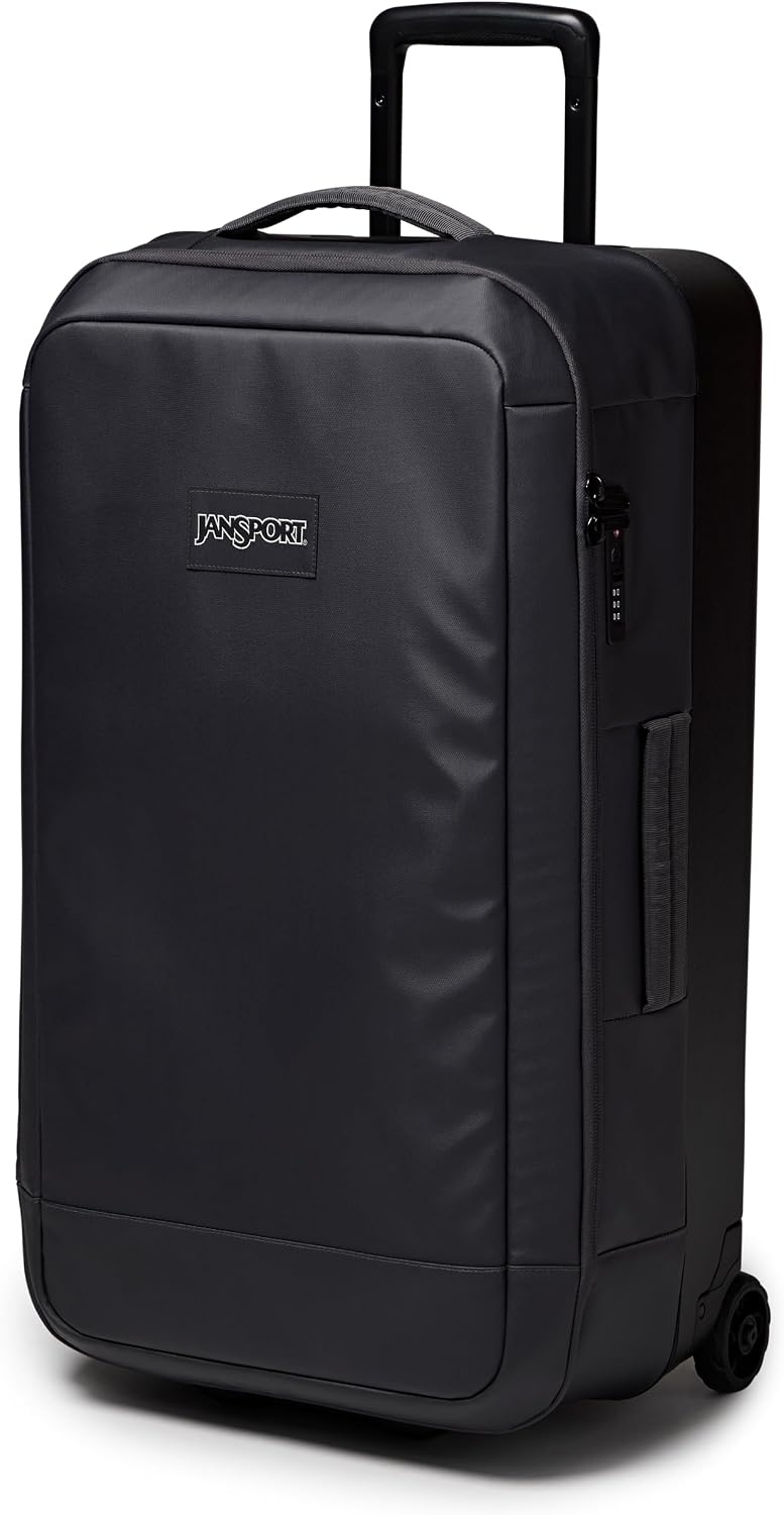 image:imageJansport Good Latitude 95L Rolling Duffel Bag Checked Bag Heavy Duty Travel Suitcase with Wheels TSA Lock amp Polycarbonate Hard Shell Bottom Smokey GritSmokey Grit