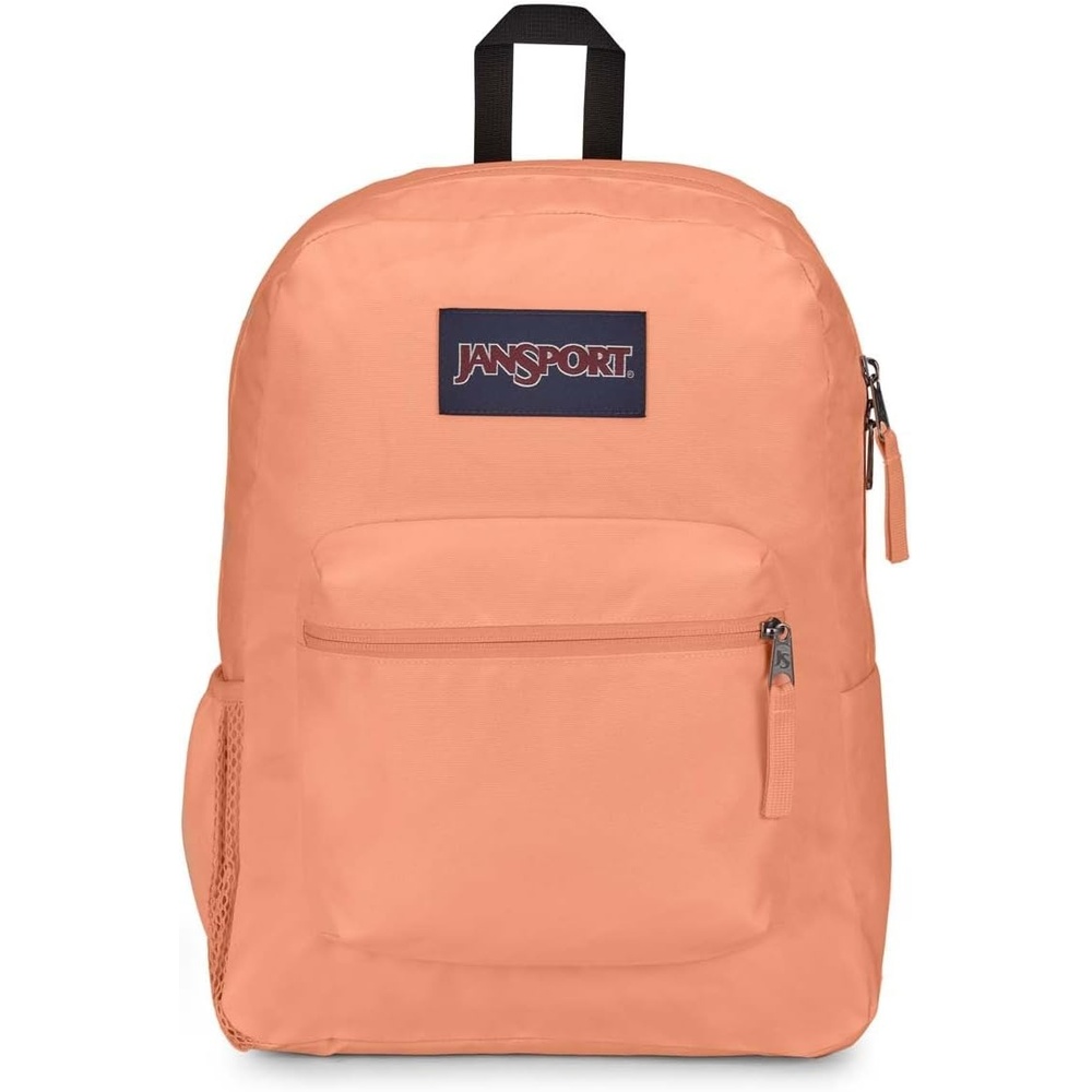 image:imageJanSport Cross Town Backpack 17 x 125 x 6 Simple Bag for Everyone with 1 Main Compartment Front Utility Pocket Premium Class Accessories BlackPeach Neon