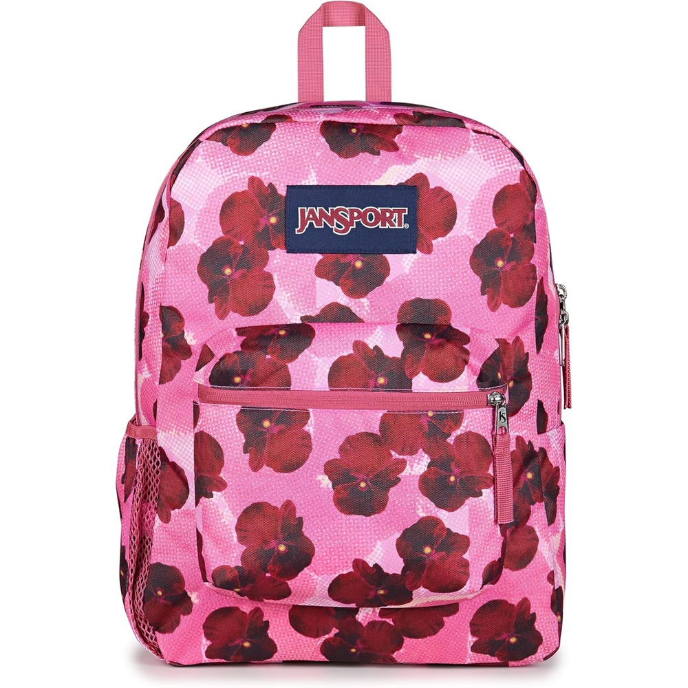 image:imageJanSport Cross Town Backpack 17 x 125 x 6 Simple Bag for Everyone with 1 Main Compartment Front Utility Pocket Premium Class Accessories BlackPop Art Pansies Digital FuchsiaMulti