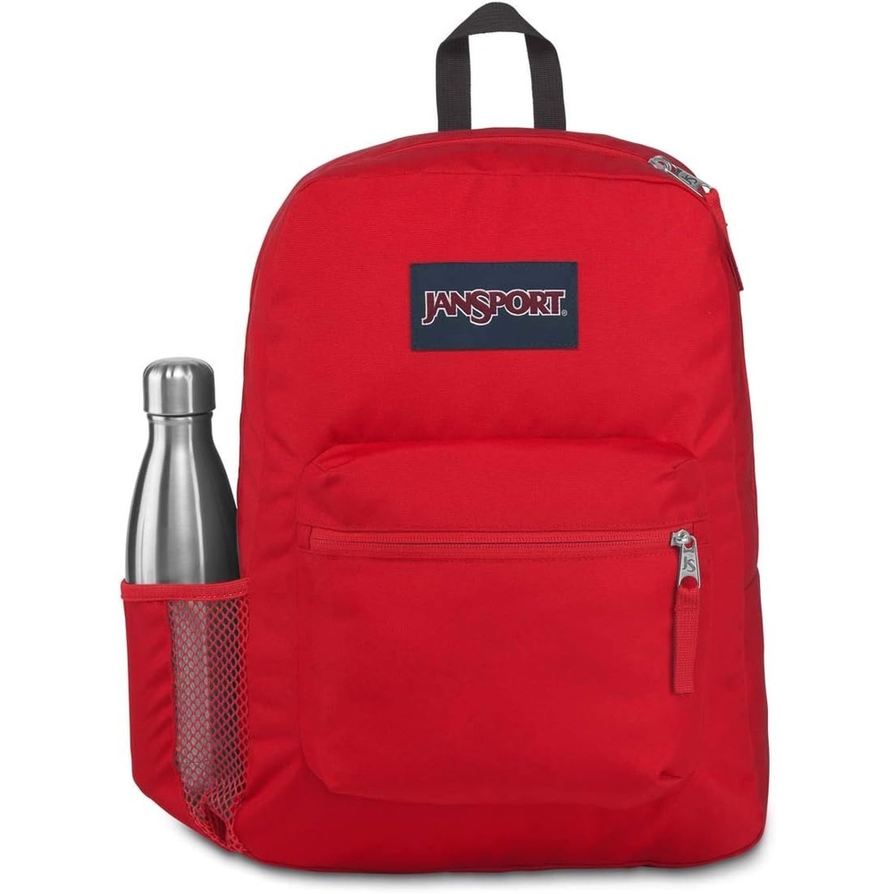 image:imageJanSport Cross Town Backpack 17 x 125 x 6 Simple Bag for Everyone with 1 Main Compartment Front Utility Pocket Premium Class Accessories BlackRed Tape