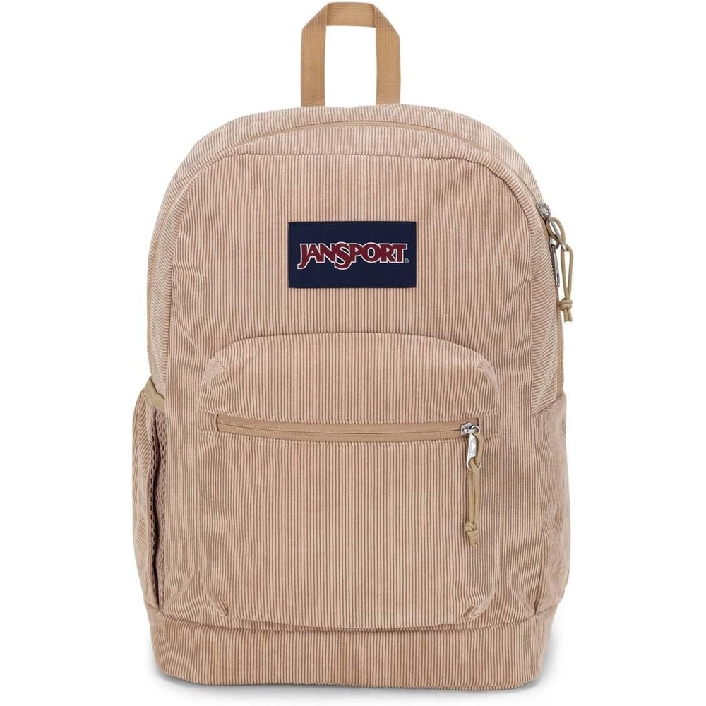 image:imageJanSport Cross Town Plus Remix Backpack Padded Back Panel Laptop Sleeve and Front Pocket Organizer Lavender Ash CorduroyTravertine Corduroy