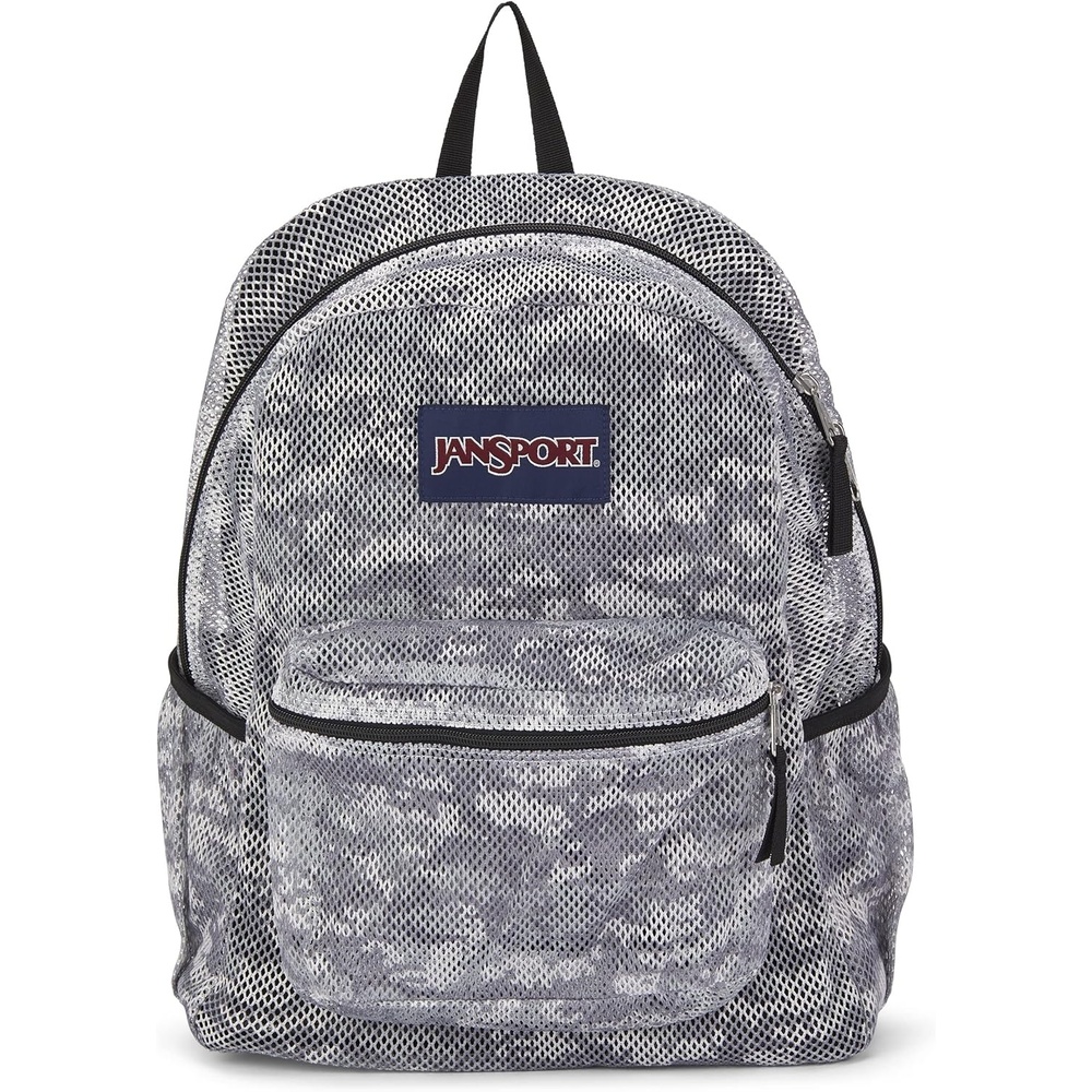 image:imageJanSport Eco Mesh Backpack Red Tape 17 x 125 x 6 Large SemiTransparent Bag for Adults with Laptop Sleeve Padded Back Panel Red Tape8 Bit Camo