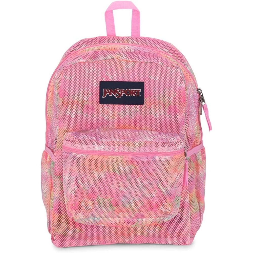 image:imageJanSport Eco Mesh Backpack Red Tape 17 x 125 x 6 Large SemiTransparent Bag for Adults with Laptop Sleeve Padded Back Panel Red TapeNeon Daisy