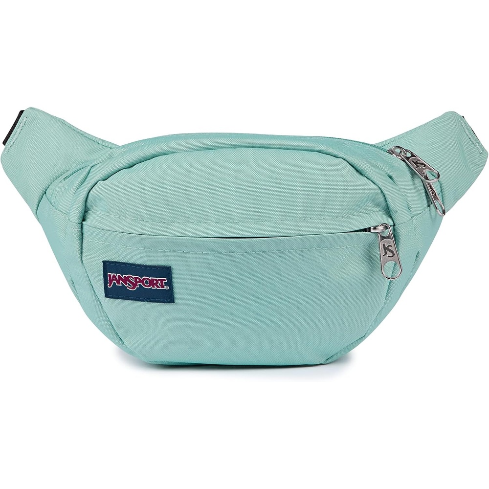image:imageJanSport Fifth Avenue Fanny Pack Crossbody Bags for Women Men Stylish Durable Waist Bag with Adjustable Belt Main Zippered Pocket Quick Stash Pocket Travel Essentials BlackFaded Sage