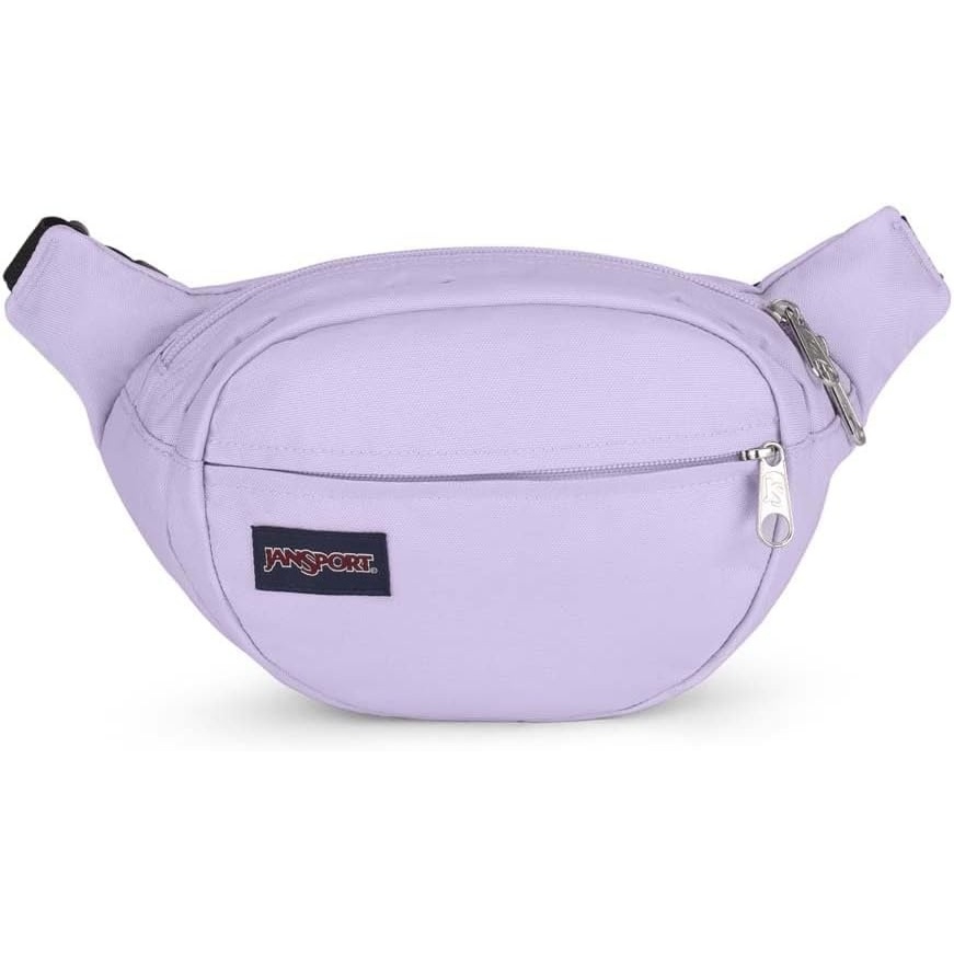 image:imageJanSport Fifth Avenue Fanny Pack Crossbody Bags for Women Men Stylish Durable Waist Bag with Adjustable Belt Main Zippered Pocket Quick Stash Pocket Travel Essentials BlackPastel Lilac