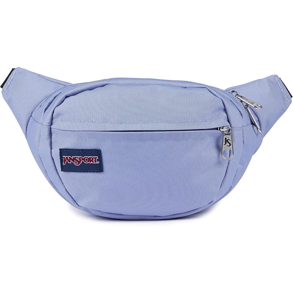 image:imageJanSport Fifth Avenue Fanny Pack Crossbody Bags for Women Men Stylish Durable Waist Bag with Adjustable Belt Main Zippered Pocket Quick Stash Pocket Travel Essentials BlackLavender Ash