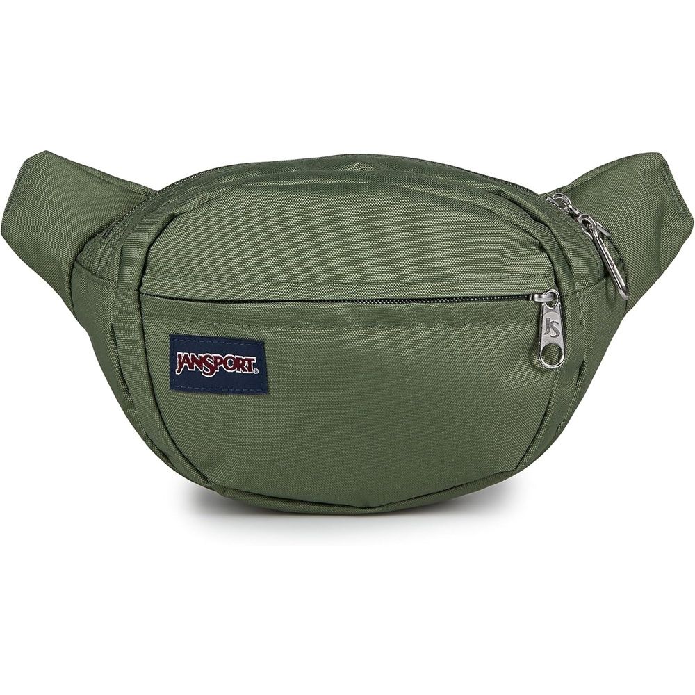 image:imageJanSport Fifth Avenue Fanny Pack Crossbody Bags for Women Men Stylish Durable Waist Bag with Adjustable Belt Main Zippered Pocket Quick Stash Pocket Travel Essentials BlackCargo Green