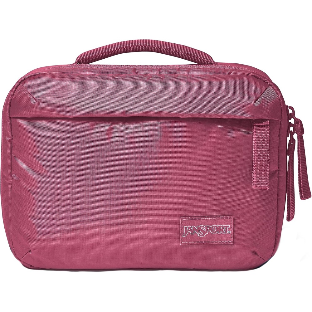 image:imageJanSport Good Latitude Hanging Toiletry Bag for Travel Accordion Cosmetic Case with Waterproof Toothbrush Pocket Hygiene Organizer 6L Smokey GritMauve Haze
