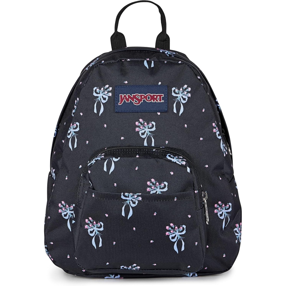 image:imageJanSport Half Pint Mini Backpack 102 L Durable Mini Bag Purse with Adjustable Shoulder Straps Single Main Compartment Zippered Stash Pocket BlackPastel Petals BlackBluePinkGreen