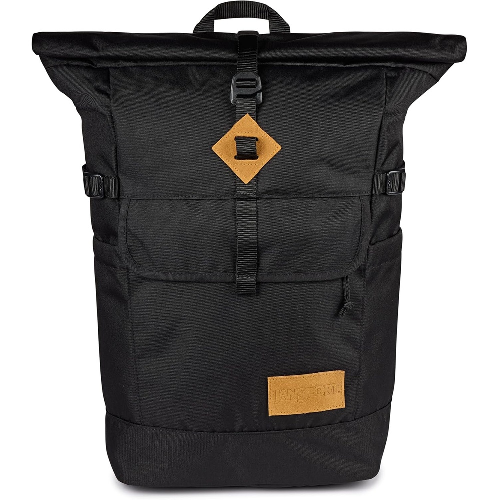 image:imageJanSport Hatchet Rolltop Backpack  17inch Padded Laptop Sleeve Spacious Main Compartment Dual Water Bottle Pockets BlackBlack