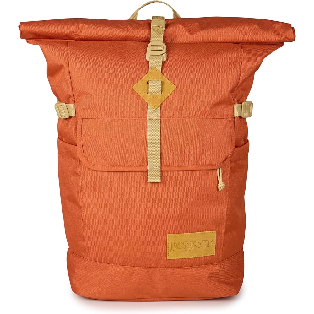 image:imageJanSport Hatchet Rolltop Backpack  17inch Padded Laptop Sleeve Spacious Main Compartment Dual Water Bottle Pockets BlackDune Red